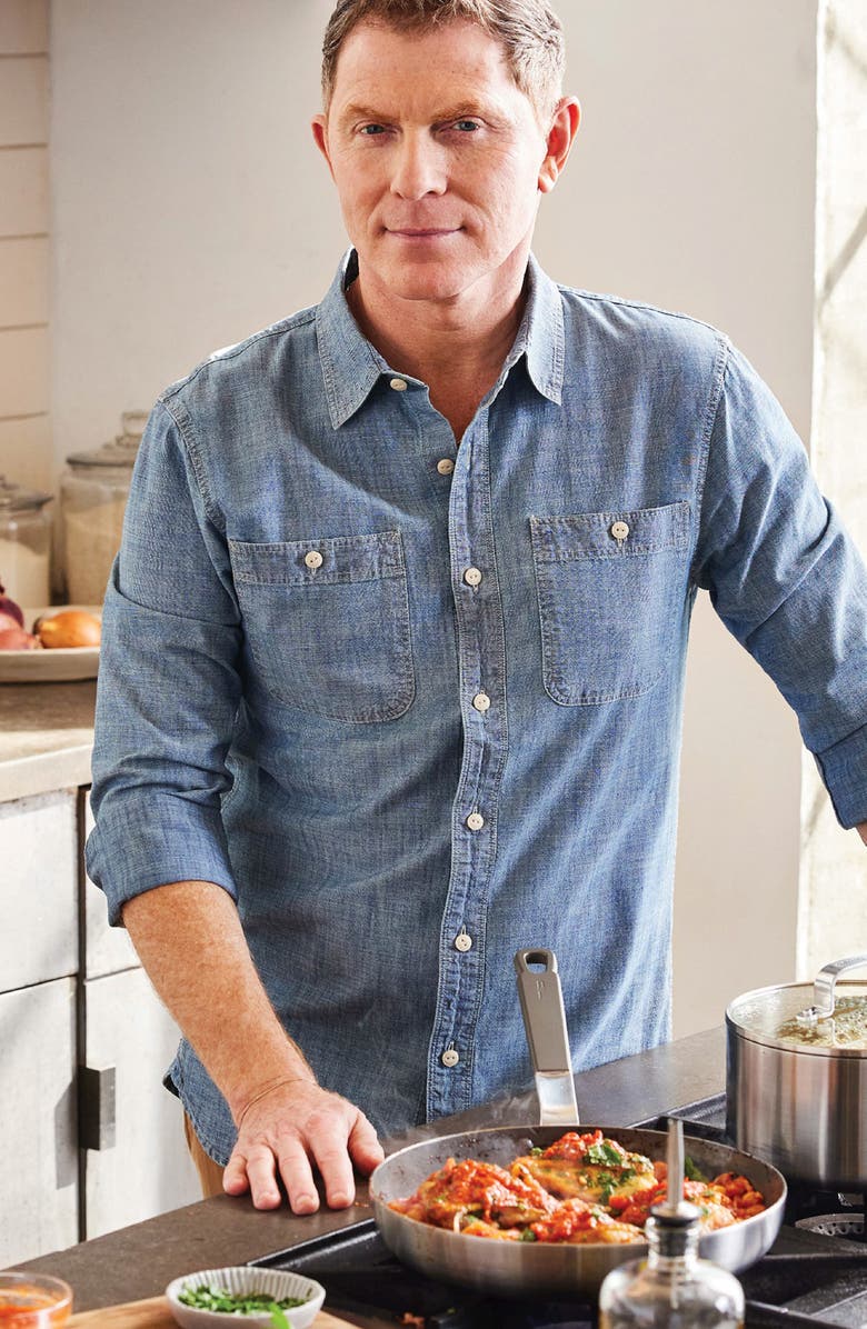 GreenPan x Bobby Flay Professional Ceramic Nonstick 13-Piece Cookware Set, Alternate, color, Stainless Steel