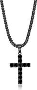 BLACKJACK Men's Cubic Zirconia Cross Pendant Necklace