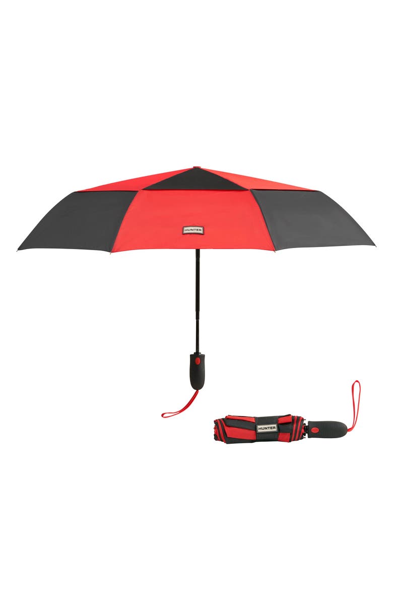 Vented Compact Umbrella, Main, color, Black/Red