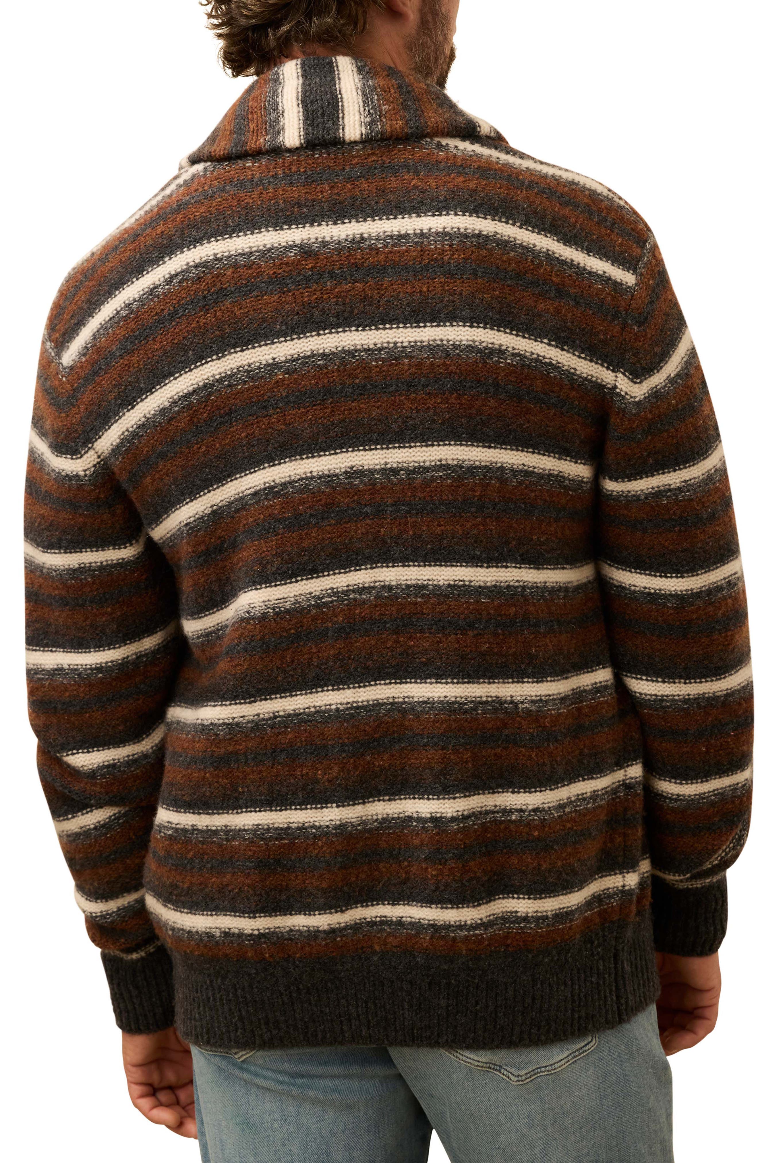 Stripe Merino Wool Blend Cardigan - image 2