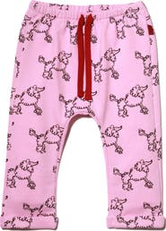 Mon Coeur Poodle Print Drawstring Waist Pants