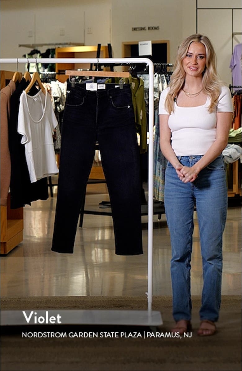 Isola Raw Hem Crop Slim Straight Leg Jeans, sales video thumbnail