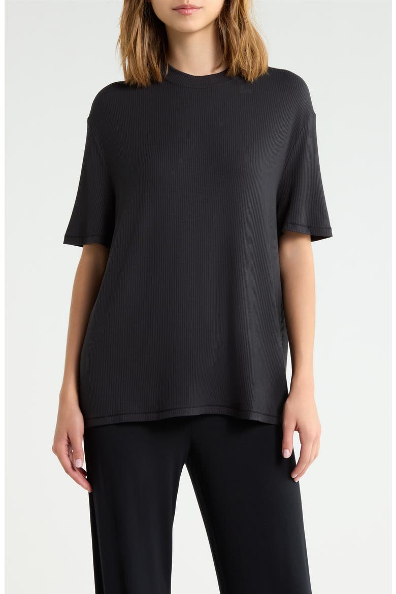 Amarys Relaxed Rib Tee, Main, color, BLACK