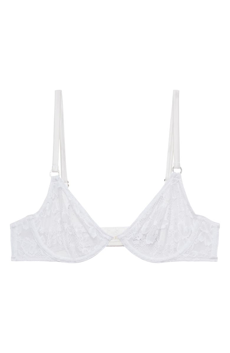 Fleur Du Mal Le Stretch Lace Demi Bra, Alternate, color, Ivory