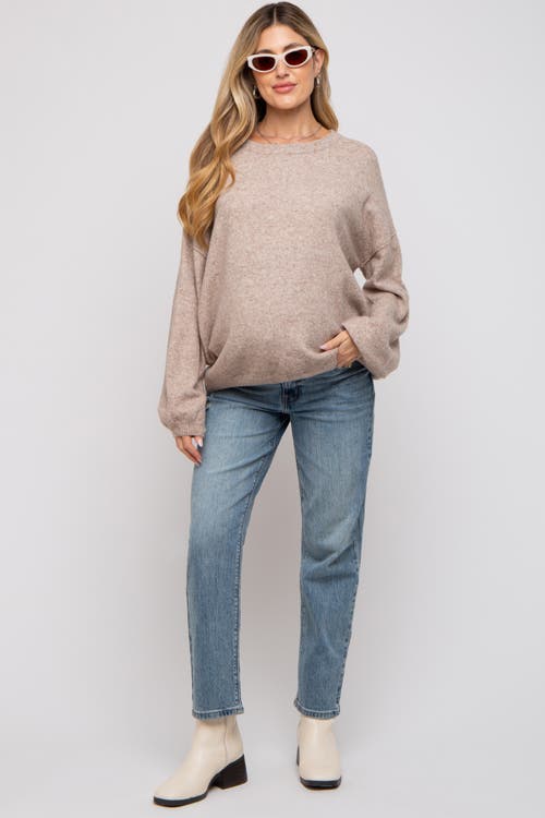 Pinkblush Basic Drop Shoulder Sweater In Brown