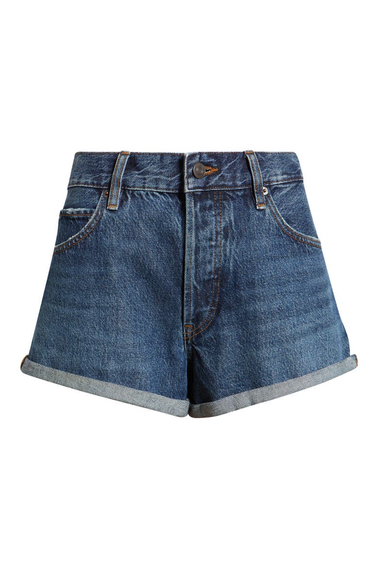The Darling Cuffed Denim Shorts, Alternate, color, HONEYBEE