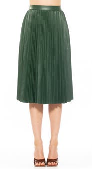 Alexia Admor Luca High Waist Pleated Faux Leather Skirt