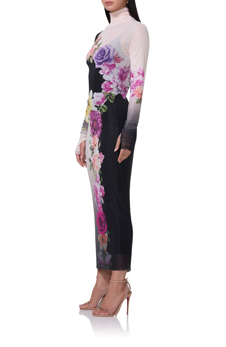 AFRM Shailene Long Sleeve Turtleneck Mesh Dress, Alternate, color,