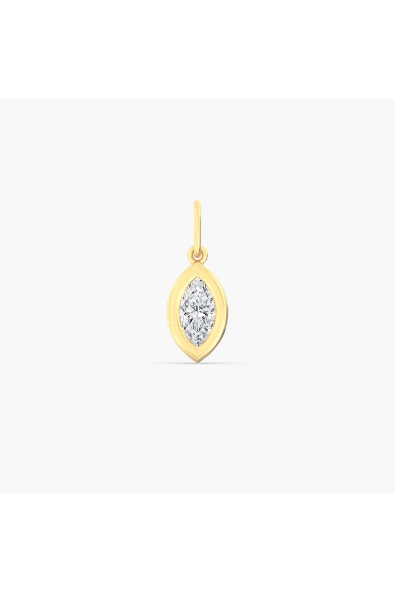Marquise Domed Lab Diamond Charm in 14K, Main, color, Yellow Gold