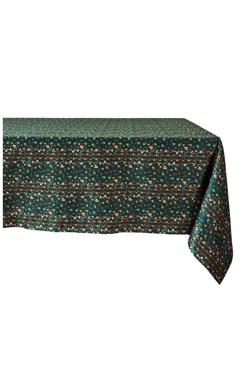 Klara Cotton Tablecloth, Main, color, EVERGREEN