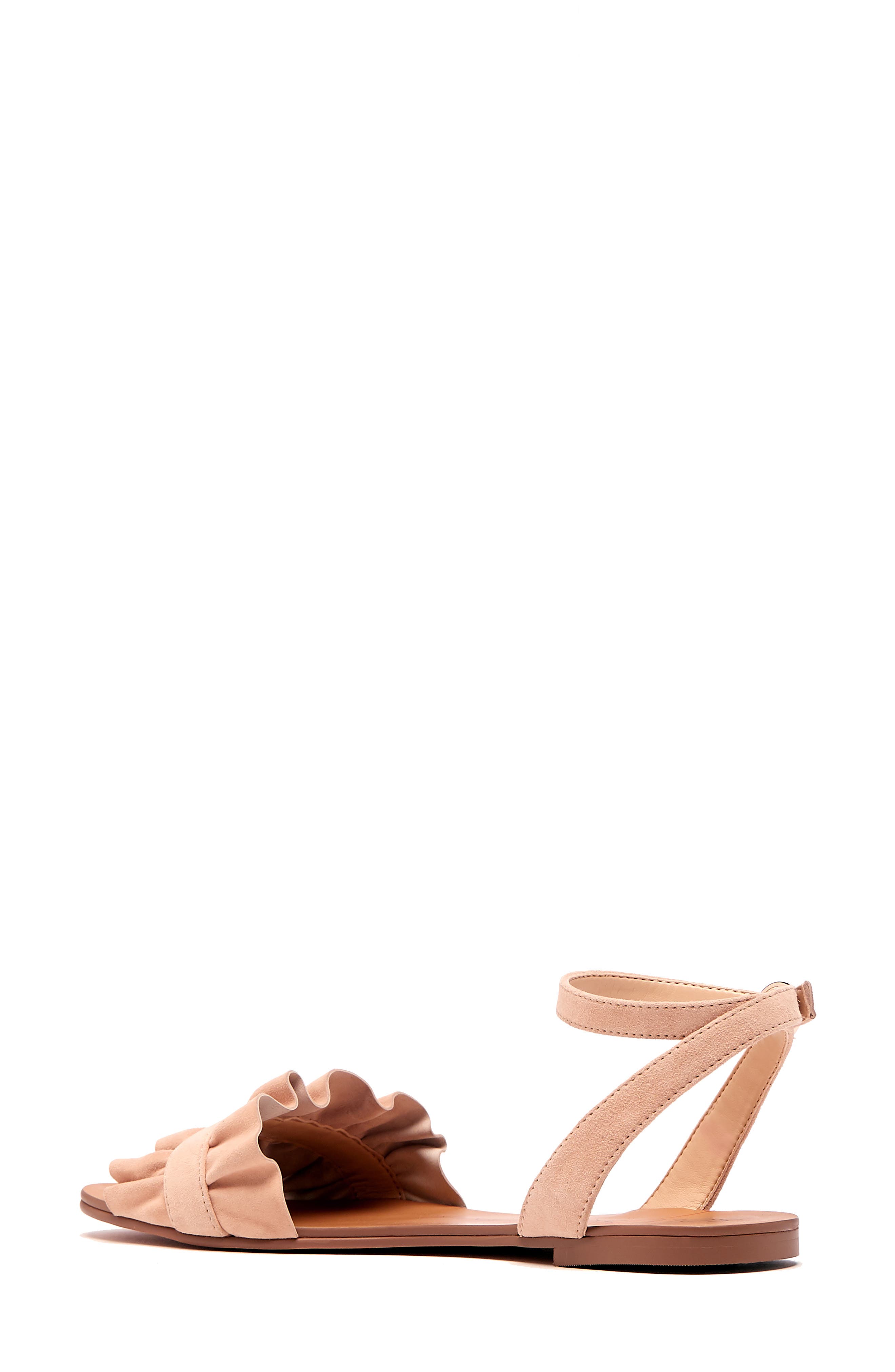 Elixane Ruffle Sandal, Alternate, color, SUGAR SUEDE