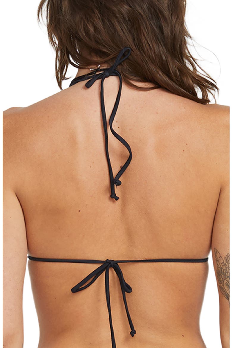 Simply Seamless Triangle Bikini Top, Alternate, color, BLACK