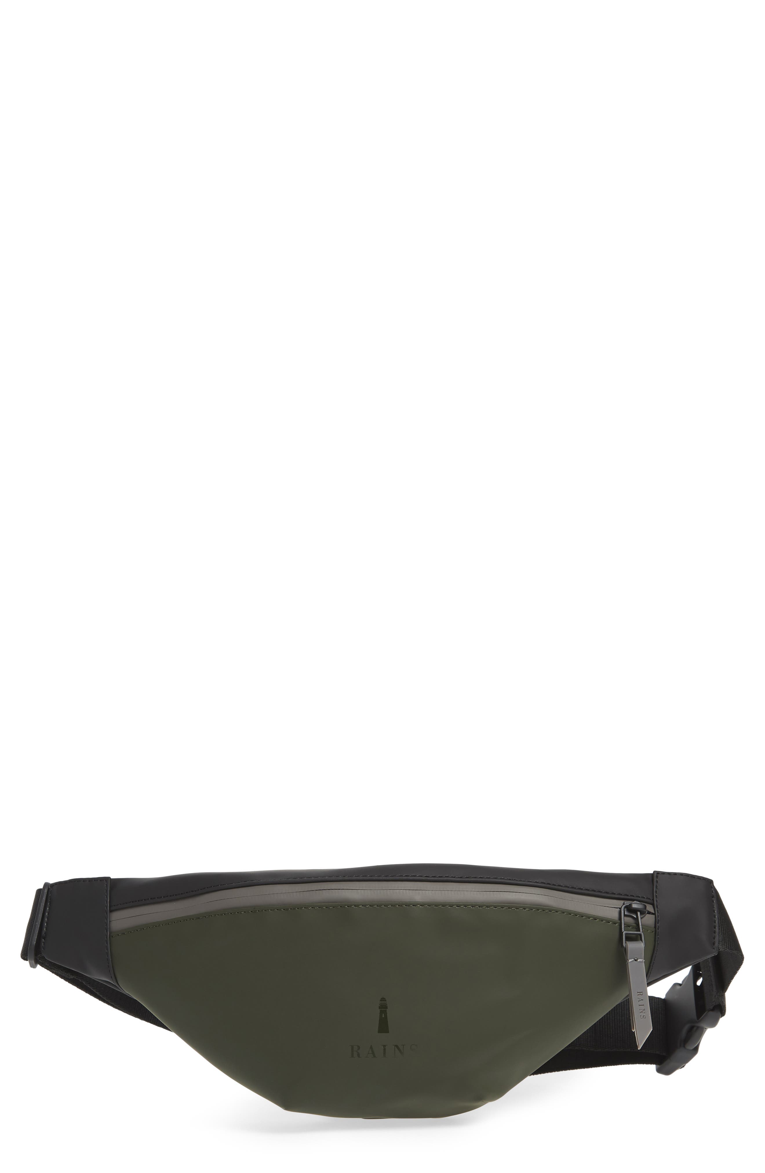 Rains Waterproof Colorblock Belt Bag, Main, color, 