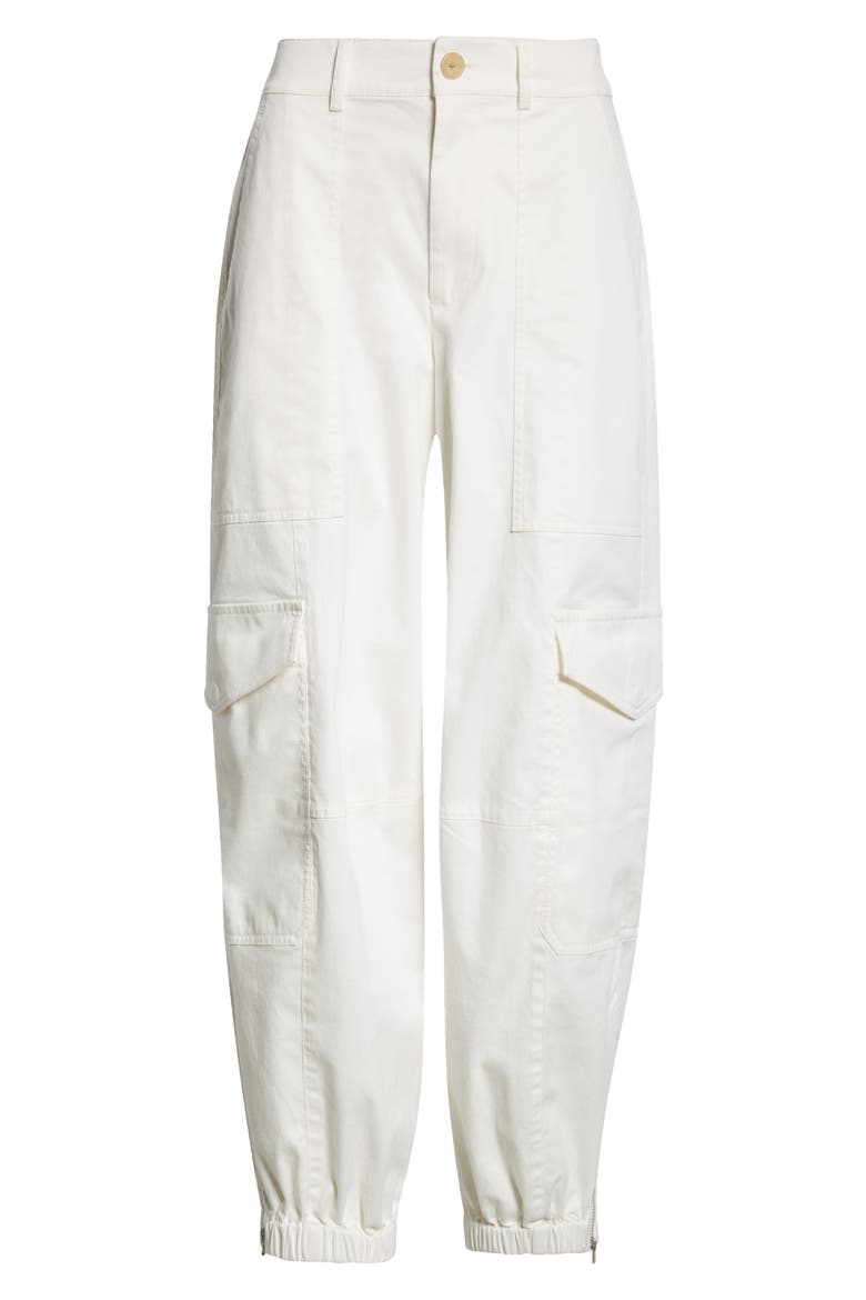 Stretch Cotton Twill Cargo Joggers, Alternate, color, CHALK
