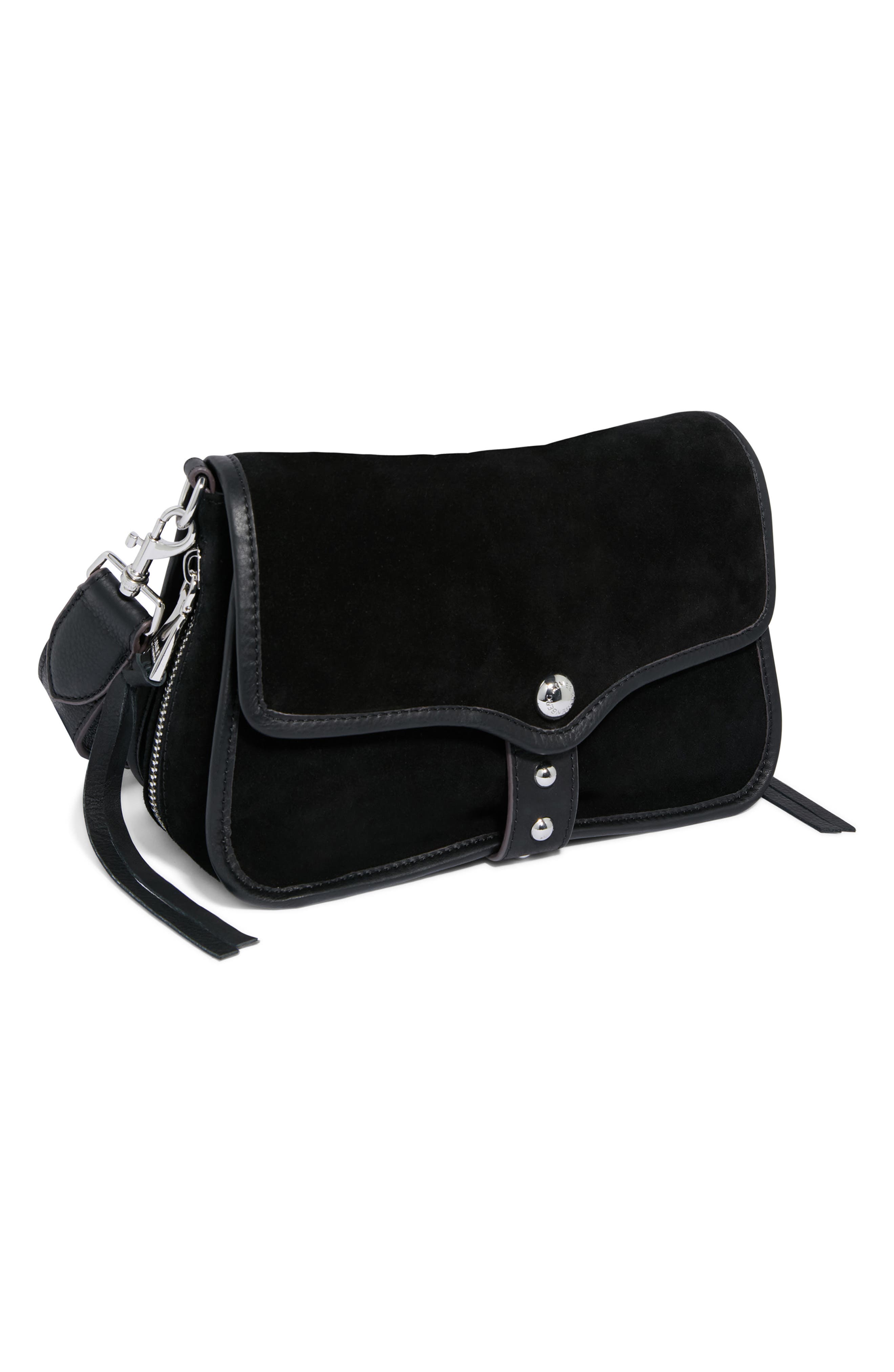 AIMEE Great Escape Suede Crossbody Bag, Alternate, color, Black Suede