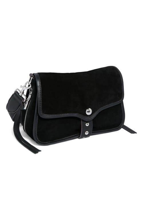 Aimee Great Escape Suede Crossbody Bag In Black