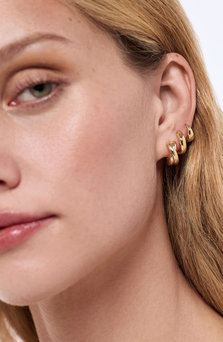 Ana Luisa Violet Huggie Hoop Earrings, Alternate, color, Gold