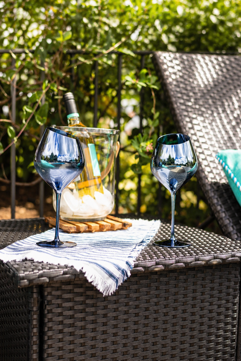 Slant Collection Red Wine Glasses, Set of 2, Blue, Alternate, color, Blue