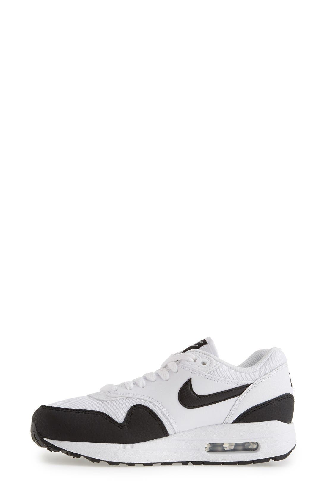 'Air Max 1 Essential' Sneaker, Alternate, color, WHITE/ SILVER/ BLACK