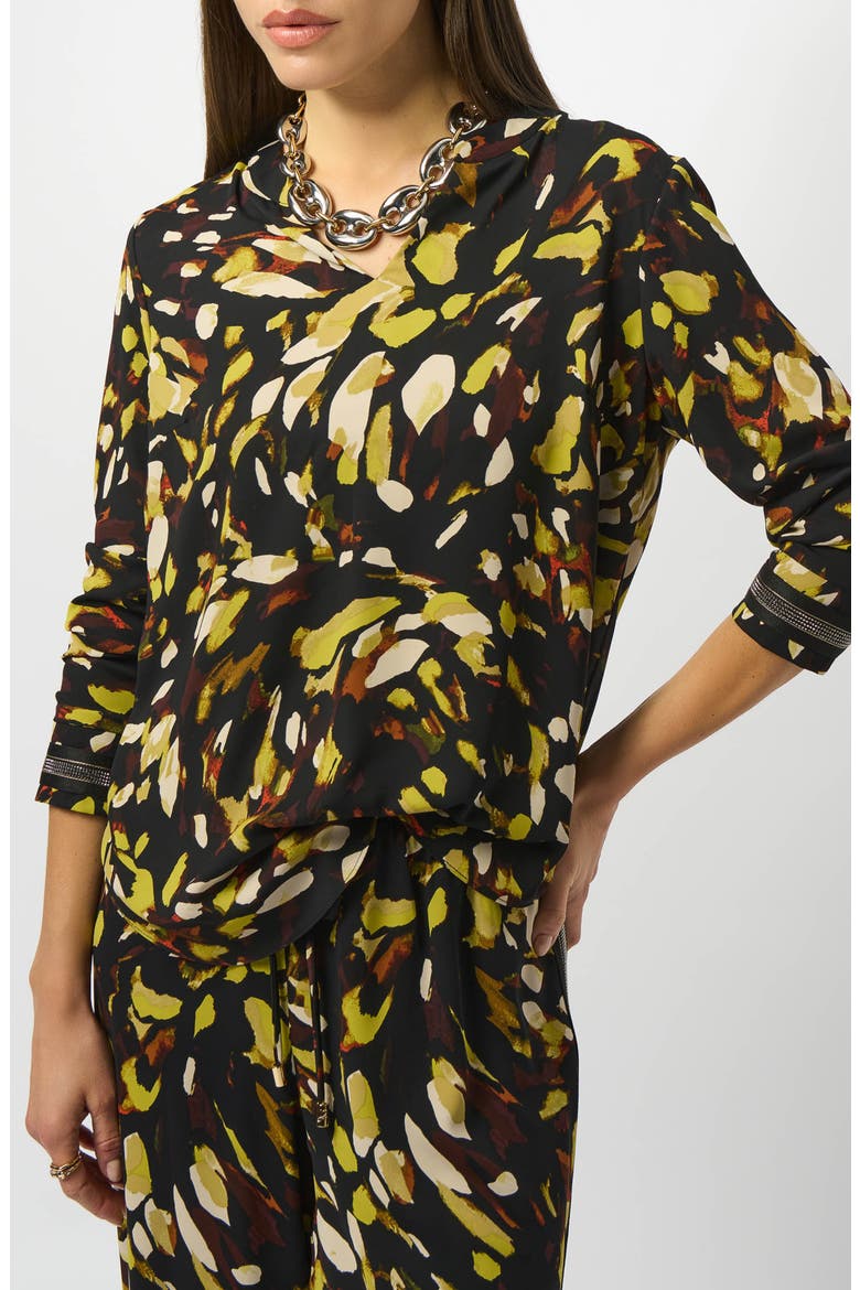 Animal Print Light Twill Top, Main, color, BLACK/ MULTI