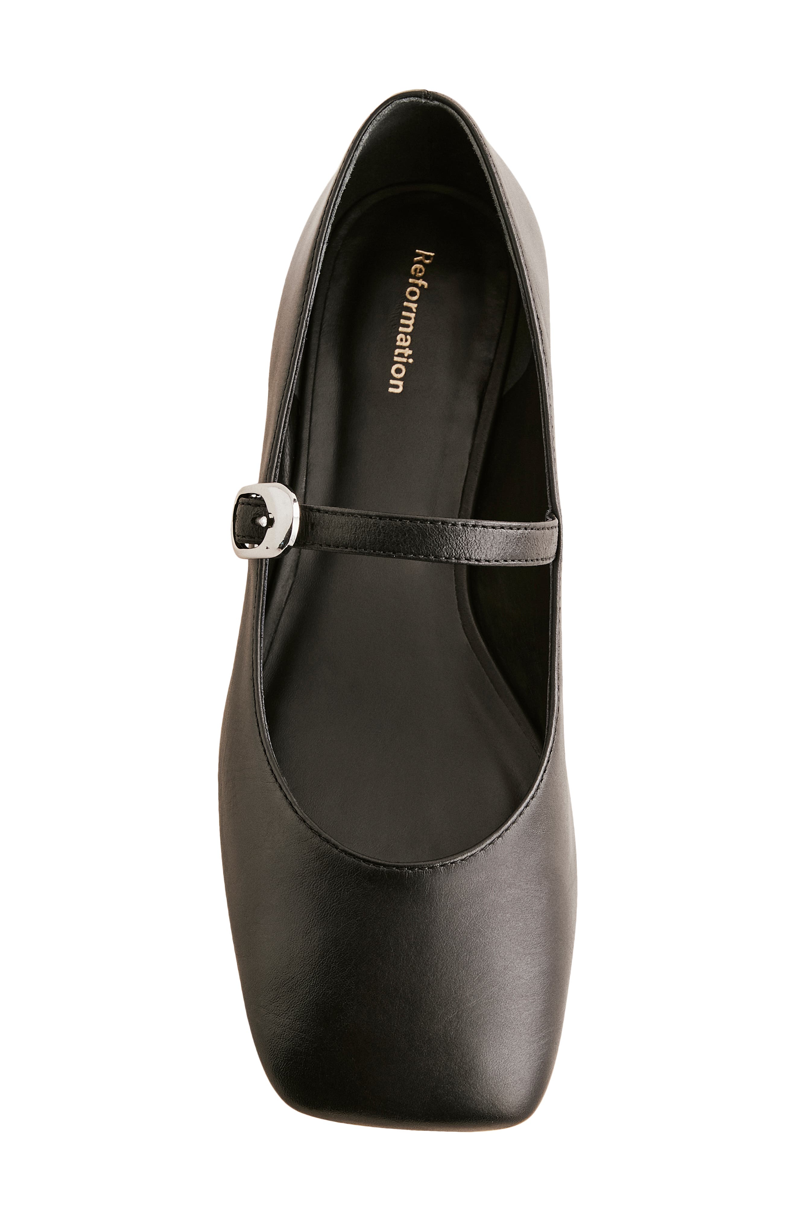Melissa Mary Jane Flat, Alternate, color, BLACK LEATHER