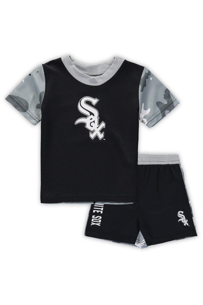 Newborn & Infant Black Chicago White Sox Pinch Hitter T-Shirt & Shorts Set, Main, color, Black