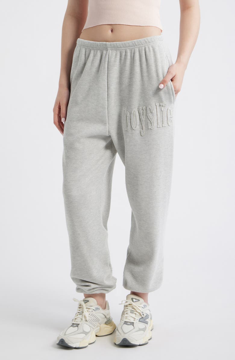 BOYS LIE No Grey Area Thermal Sweatpants, Main, color, Heather Grey