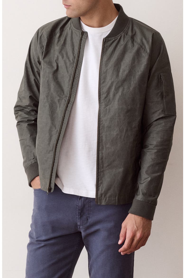 Glenn Waxed Canvas Bomber Jacket, Main, color, OLIVE