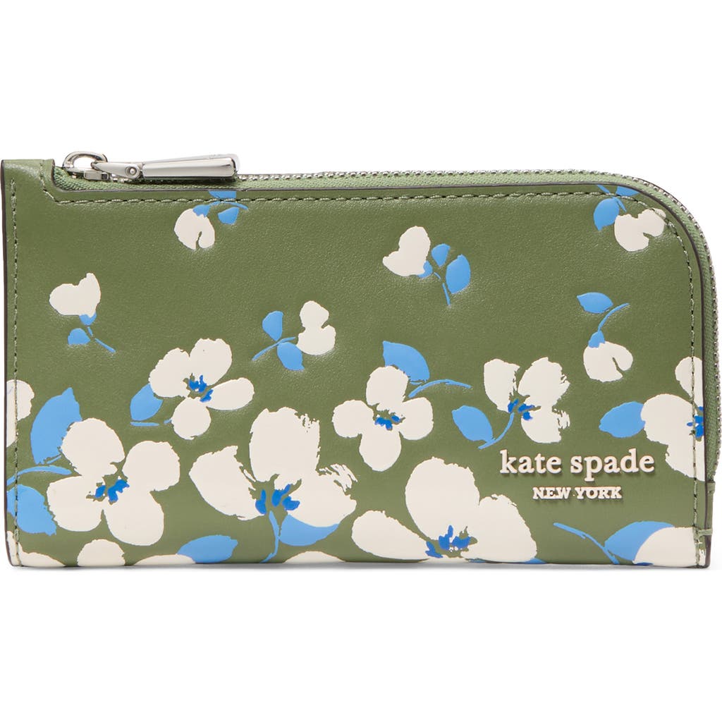 Kate Spade New York Devin Painterly Bouquet Embossed Leather Zip Around Continental Wallet