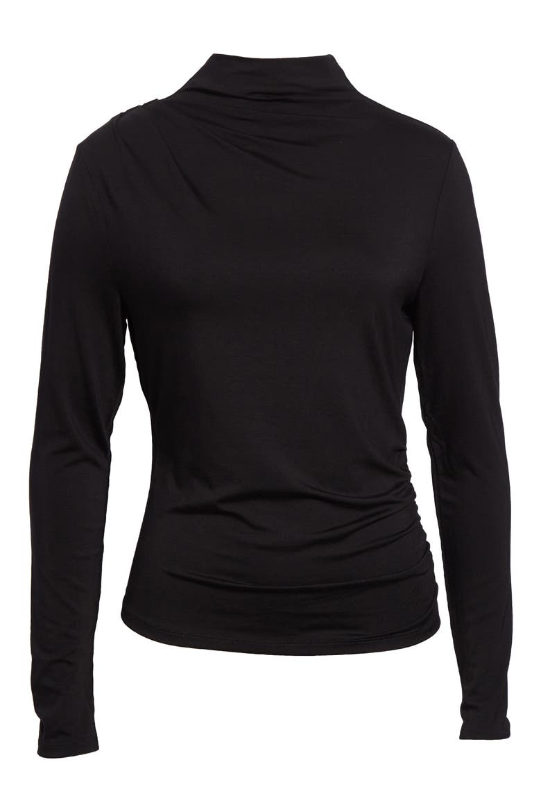 Mylie Mock Neck Top, Alternate, color, BLACK