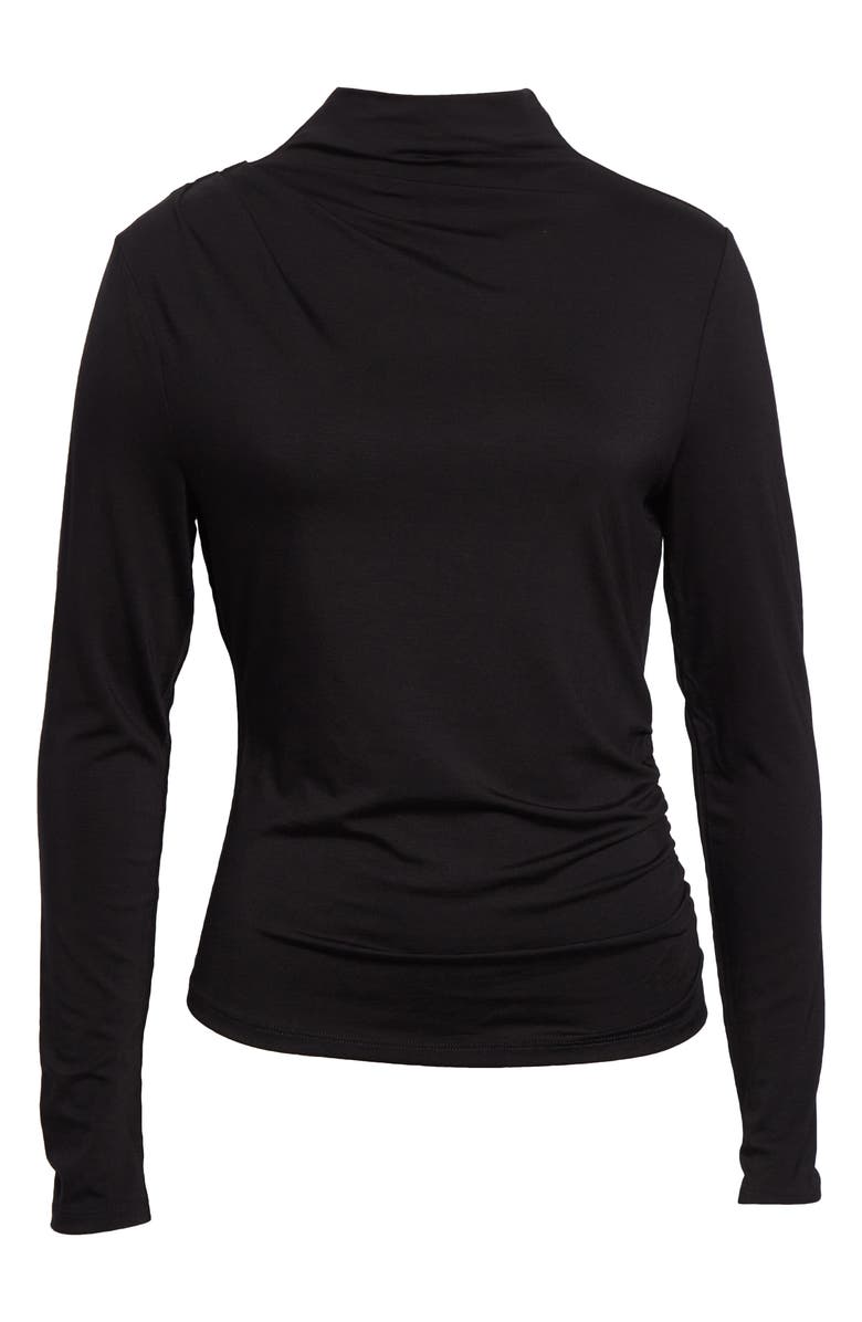 Veronica Beard Mylie Mock Neck Top, Alternate, color, Black