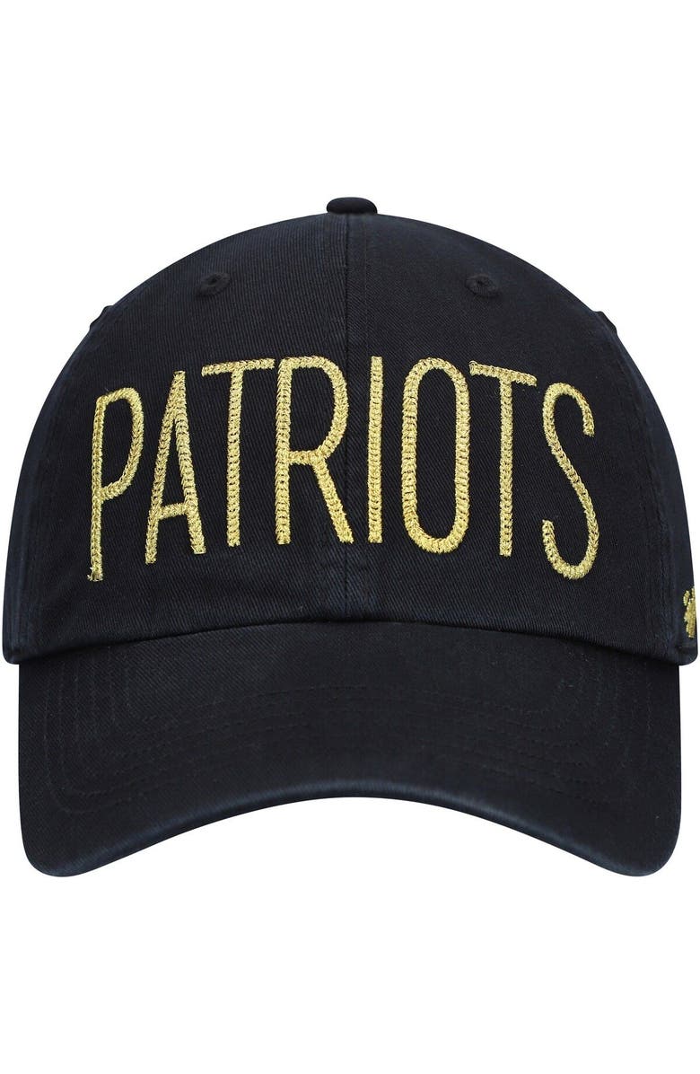 '47 Women's '47 Black New England Patriots Shimmer Text Clean Up Adjustable Hat, Alternate, color, 
