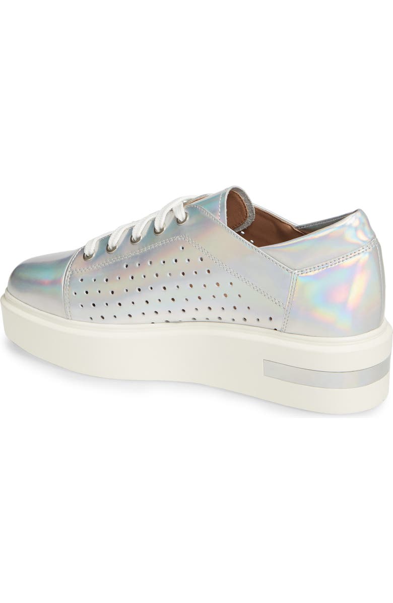 Linea Paolo Kendra Platform Sneaker, Alternate, color, Silver Iridescent Leather