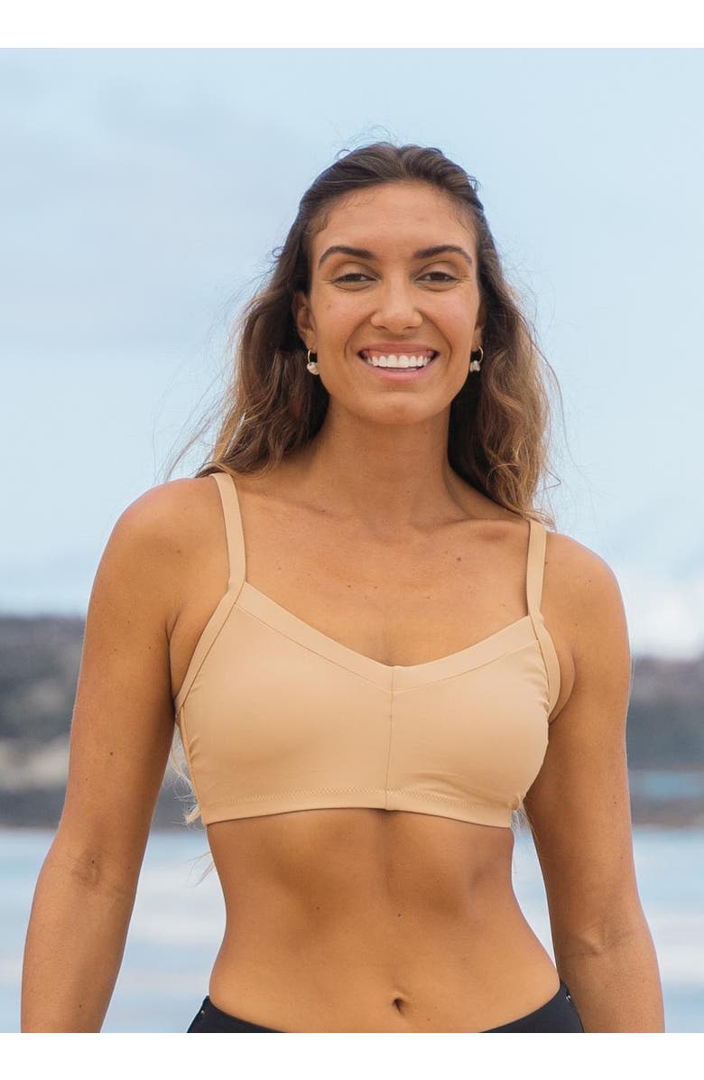 Calypsa Adjustable Strap Swim Bra, Alternate, color, Black