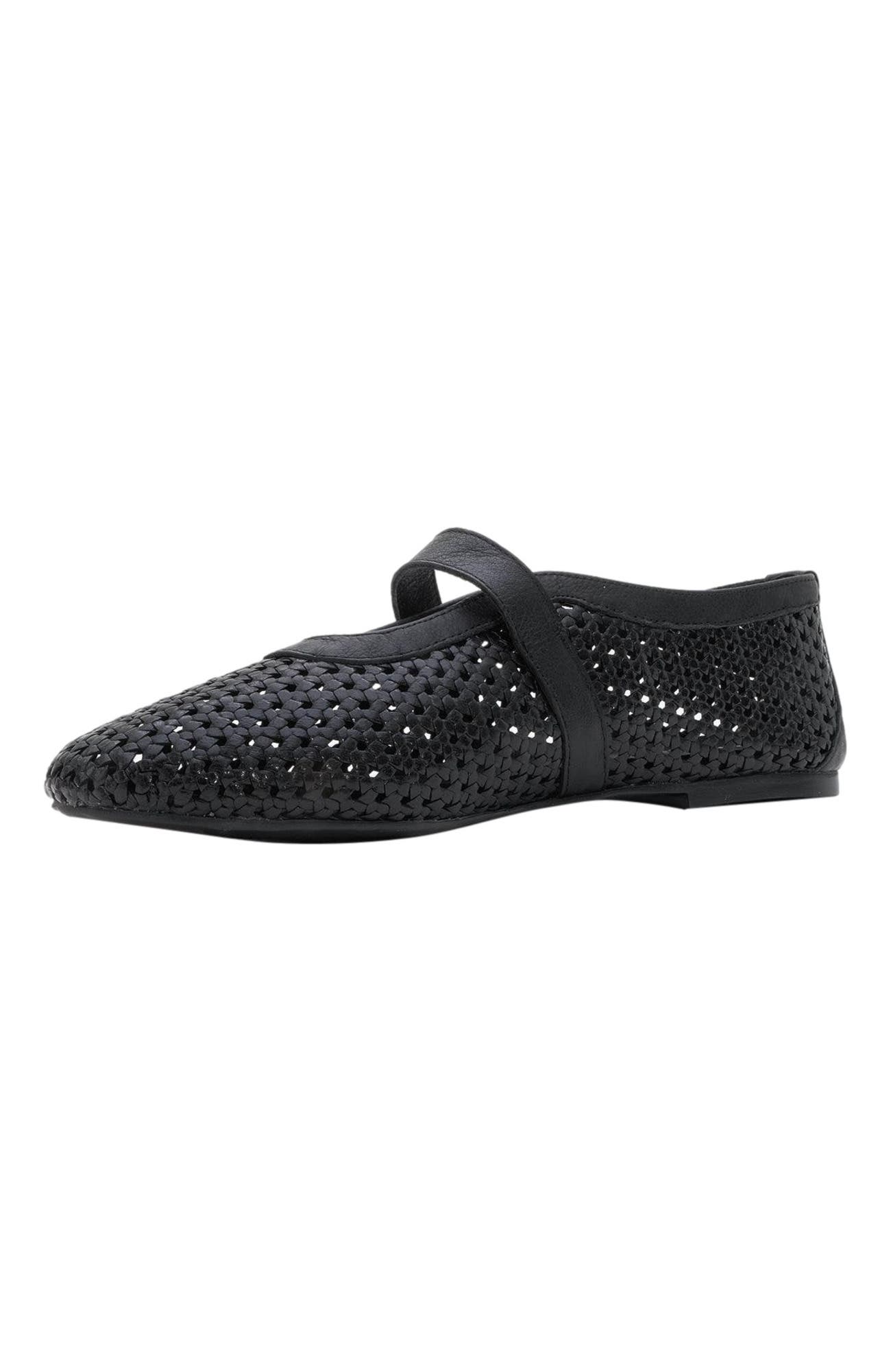 Forever & Always Shoes MIRELLA Braided Leather Ballet Flats, Alternate, color, Black Leather