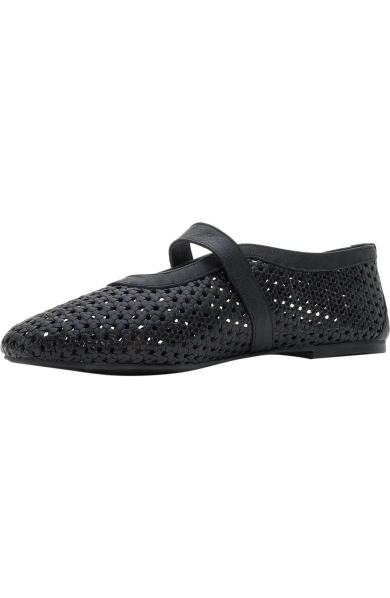 Forever & Always Shoes MIRELLA Braided Leather Ballet Flats, Alternate, color, Black Leather