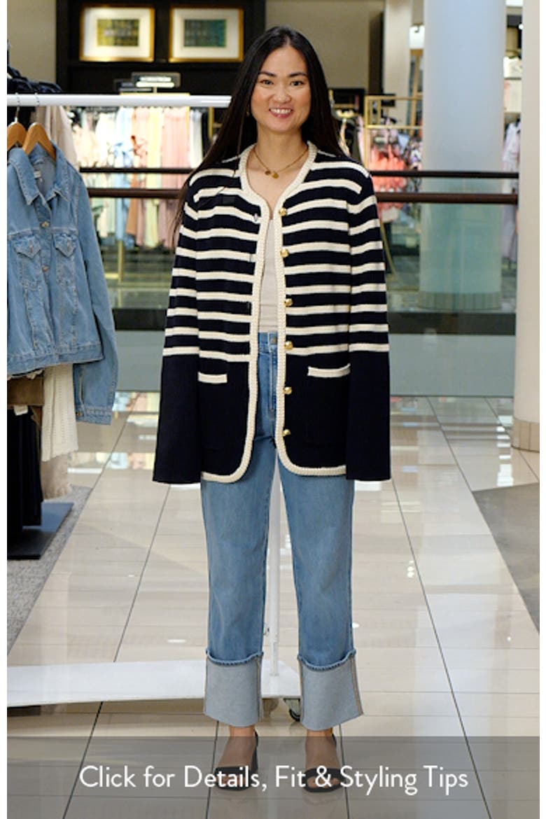 Nora Stripe Cotton Blend Cardigan video