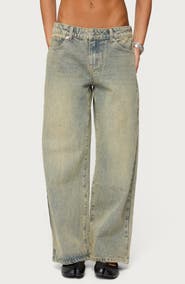 EDIKTED Ace Relaxed Low Rise Wide Leg Jeans