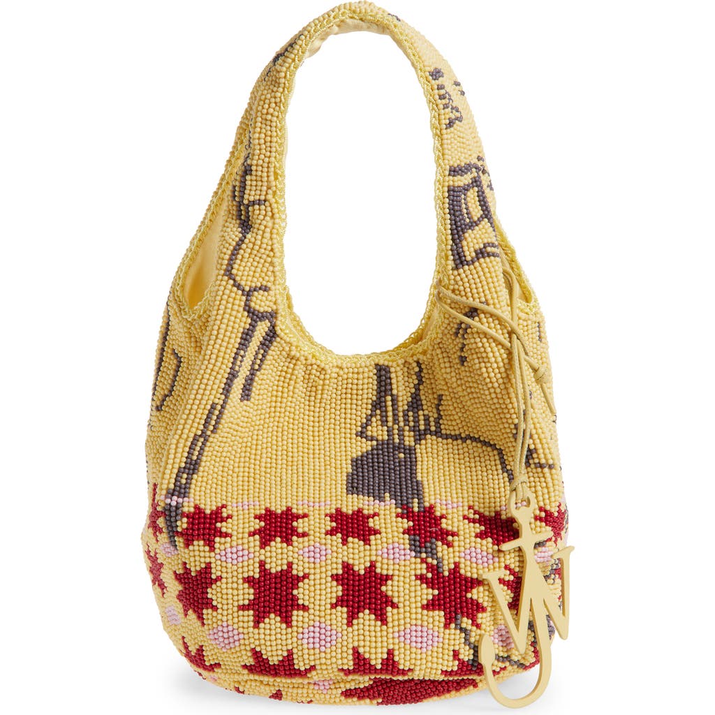 Jw Anderson Mini Beaded Shoulder Bag In Multi