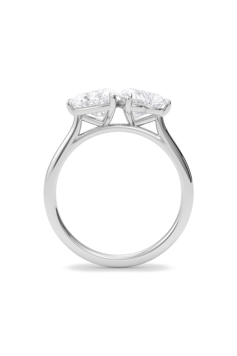 Lab Grown Diamond Twin Heart Ring, Alternate, color, 18K WHITE GOLD