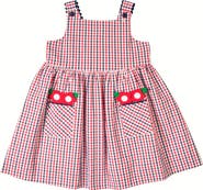 Florence Eiseman Plaid Seersucker Dress With Flowers