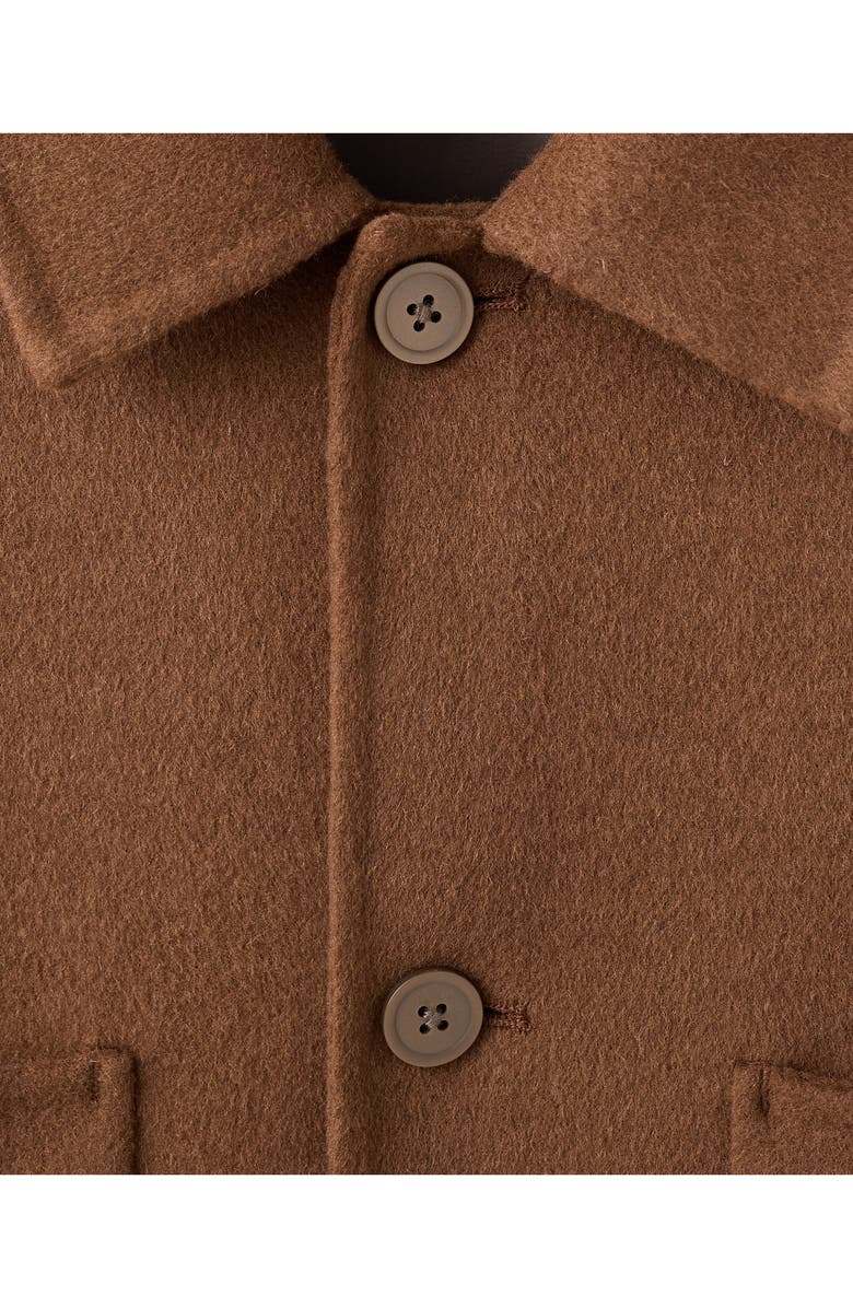 MANGO Handmade Wool Blend Melton Jacket, Alternate, color, Orange Brown