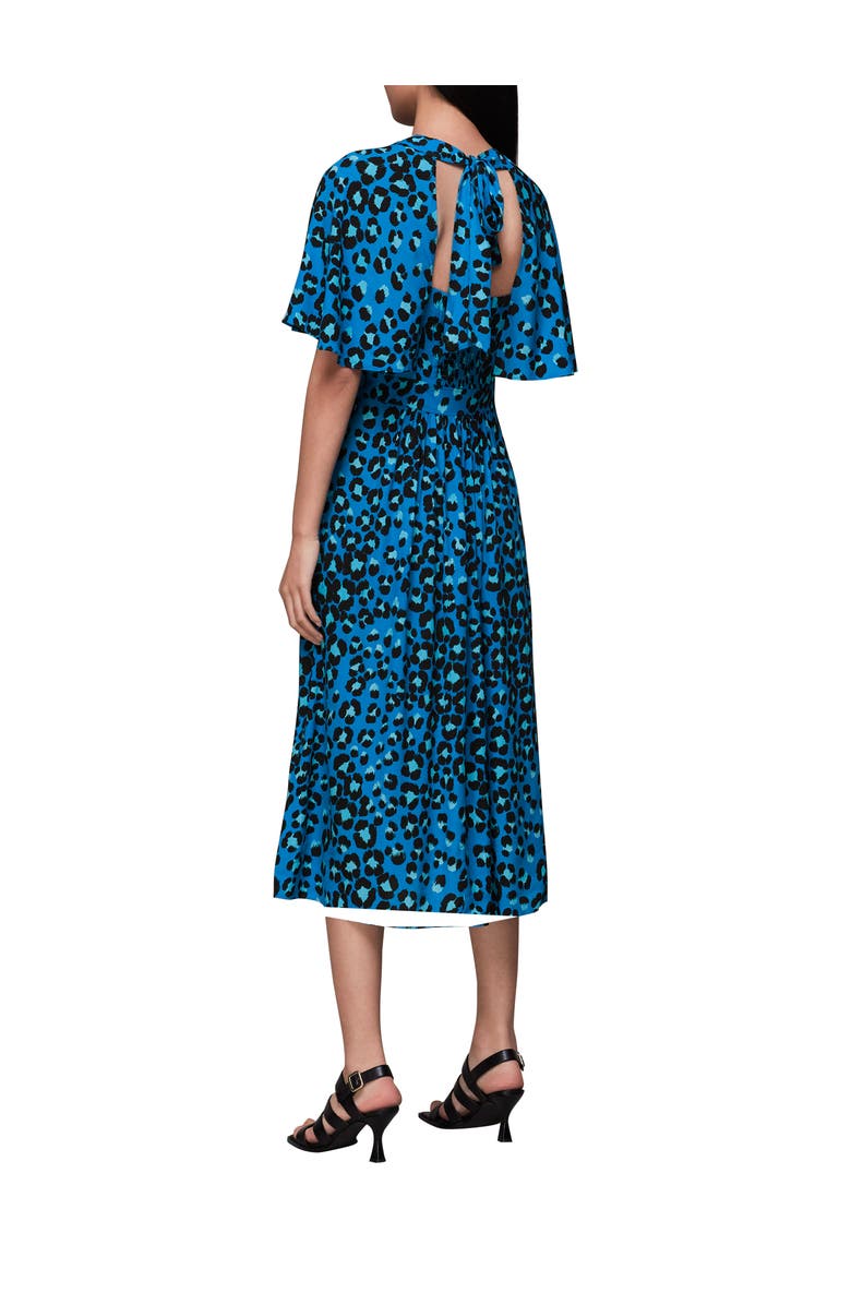 Whistles Painted Leopard Amelia Midi Dress, Alternate, color, Blue/Multi