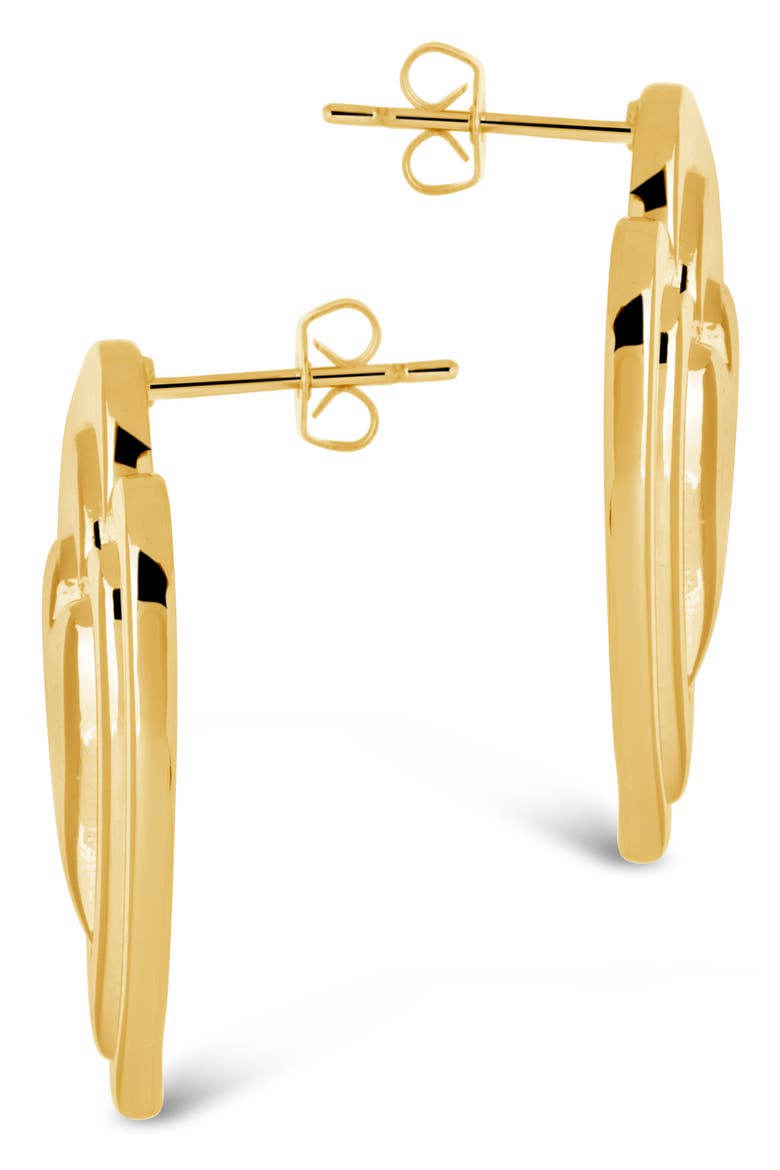 Beating Heart Post Earrings, Alternate, color, GOLD