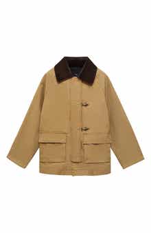 MANGO Corduroy Colllar Cotton Canvas Coat