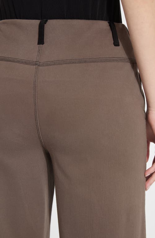 Lyssé Lysse Franca Seamed Crop Wide Leg Knit Jeans In Brown