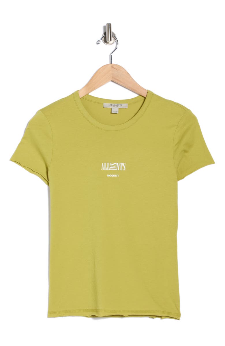AllSaints Burman Bela Logo Graphic T-Shirt, Main, color, Stem Green