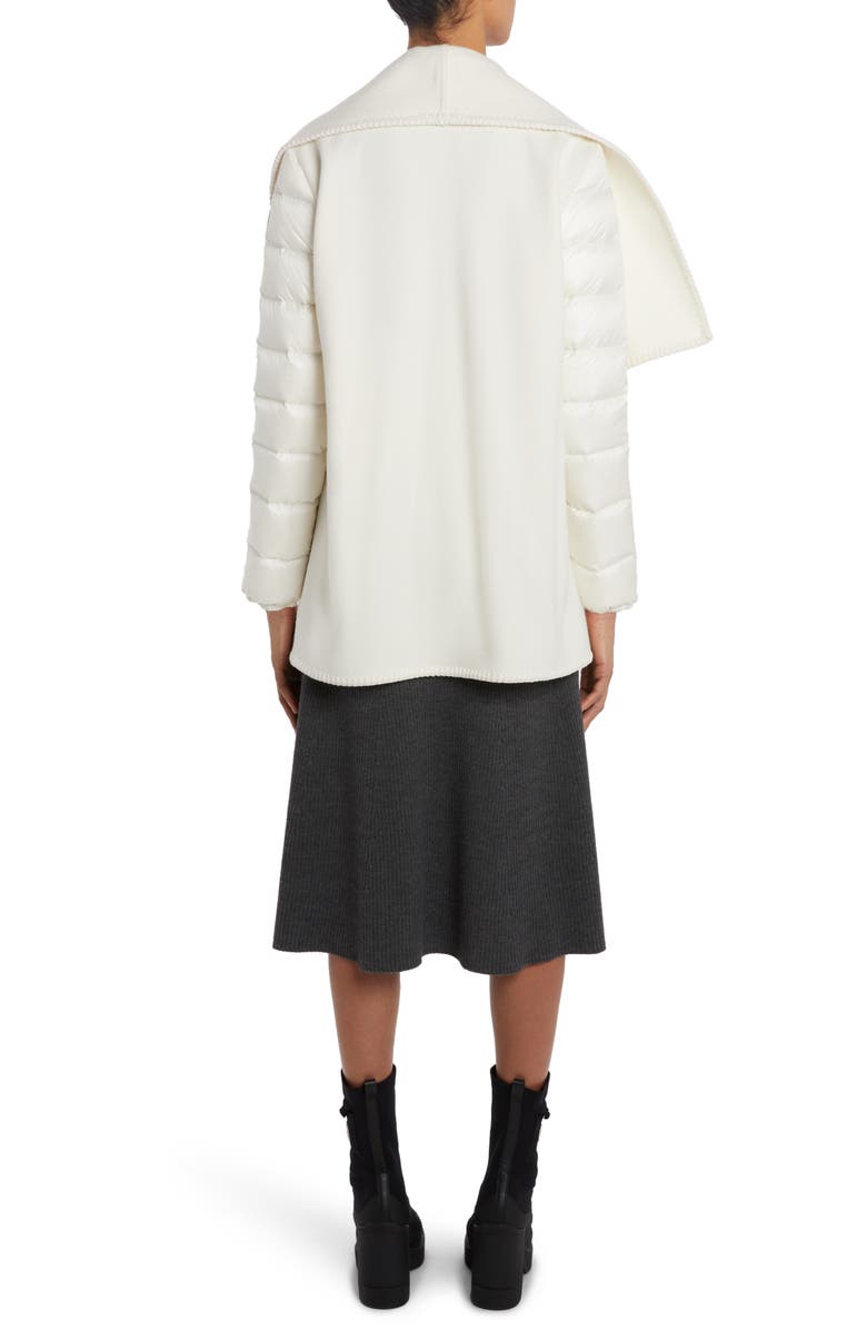 Moncler Puffer Sleeve Fleece Cape Jacket, Alternate, color, White
