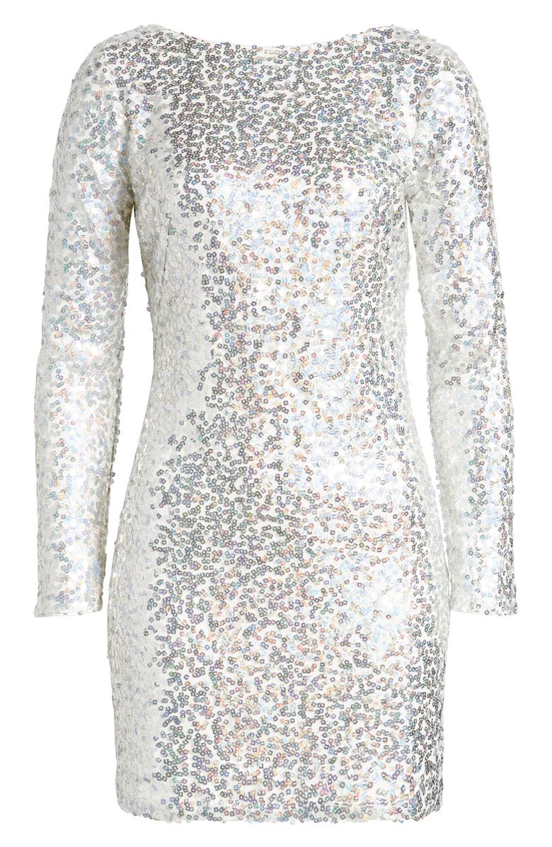 SHO by Tadashi Shoji Tadashi Shoji Sequin Long Sleeve Minidress, Alternate, color, 