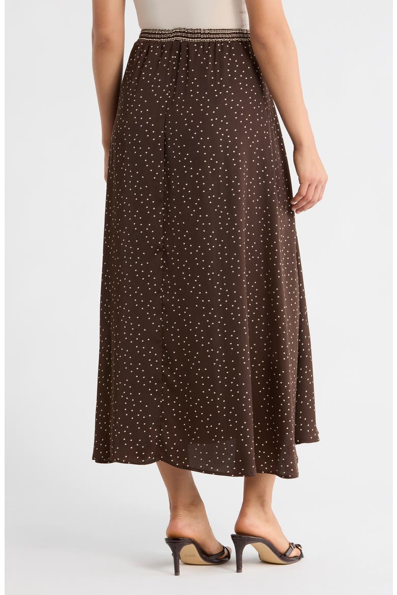 Satin Midi Skirt, Alternate, color, CHOCOLATE MEDIUM SCATTER DOT